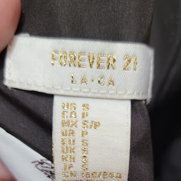 Forever 21 Spaghetti Black White Dress Small Cocktail‎ Formal Party Roses - Picture 8 of 9